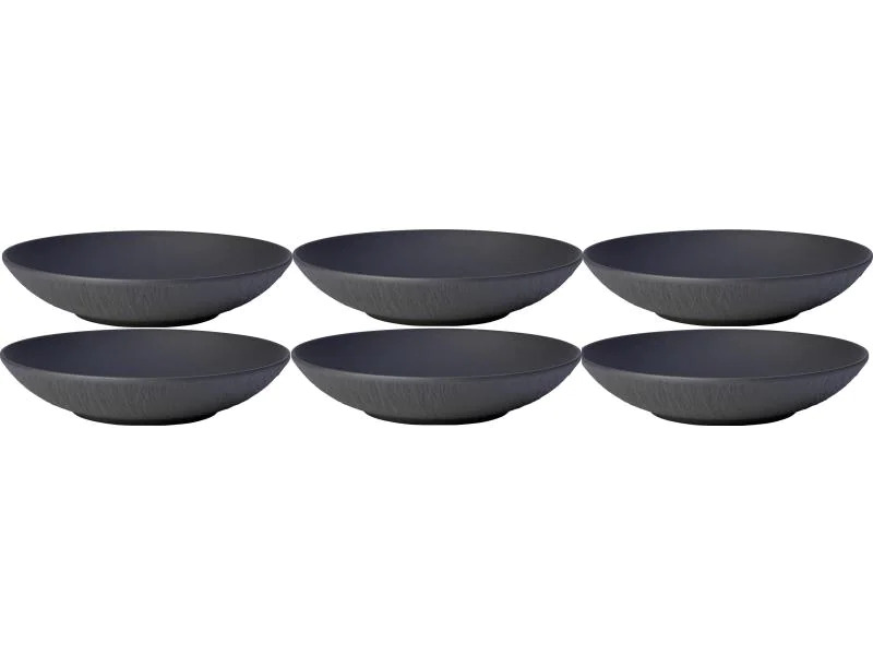 Villeroy &amp; Boch Suppen- &amp; Pastateller Manufacture 23.5 cm, 6 Stück, Schwarz