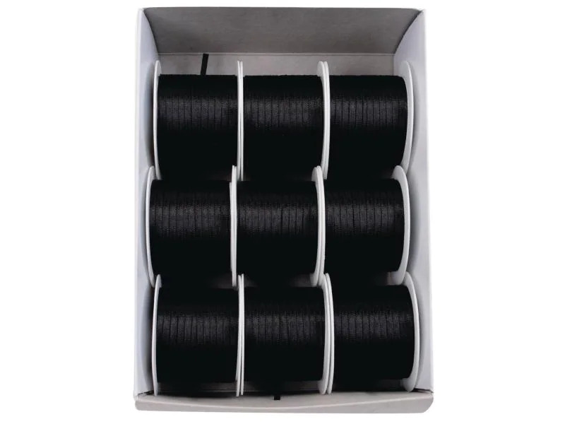 GOLDINA Satinband 3 mm x 10 m, Schwarz