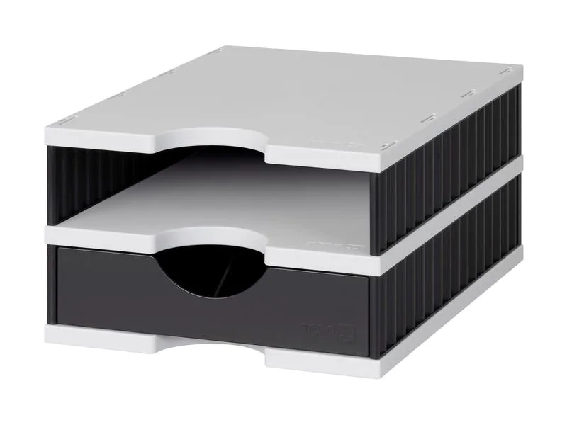 Styro Schubladenbox Styrodoc Uno Schwarz/Grau