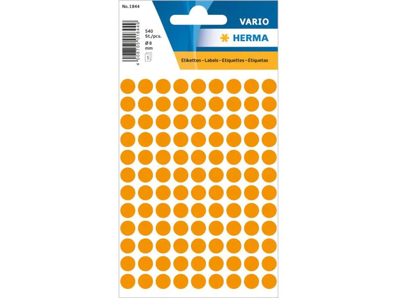 Herma Stickers Klebepunkte Vario Ø 8 mm, Neonorange