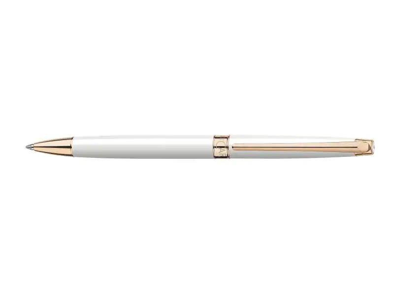 Caran d'Ache Kugelschreiber Léman Slim Weiss Roségold