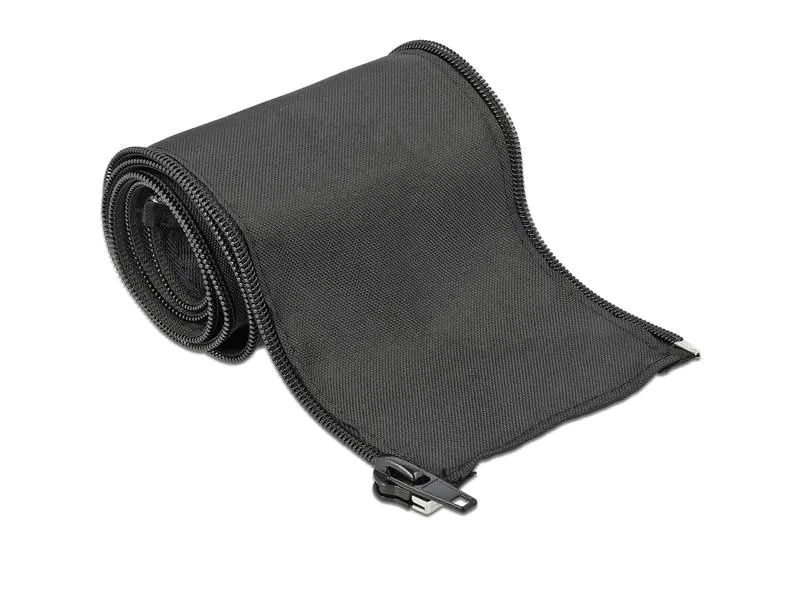 Delock Kabelschlauch 1 m x 35 mm, mit Reissverschluss Schwarz