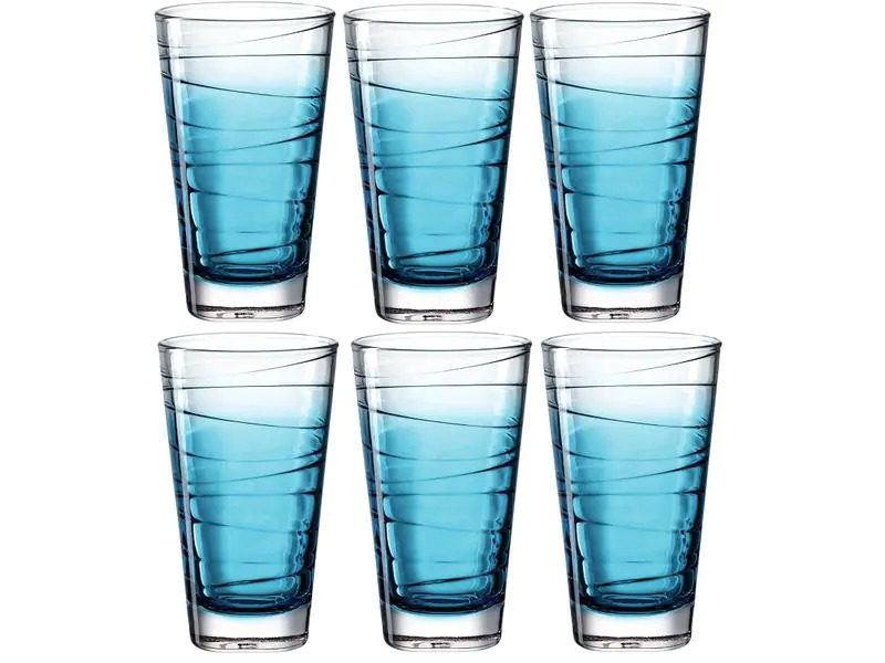 Leonardo Trinkglas Vario Struttura 280 ml, 6 Stück, Blau
