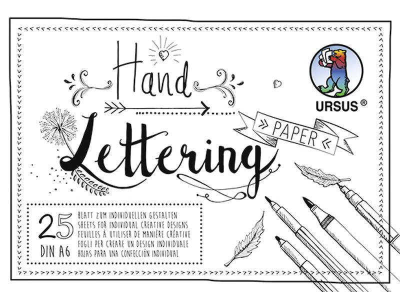 URSUS Zeichenblock Handlettering  A6, 200 g/m², 25 Blatt, Weiss