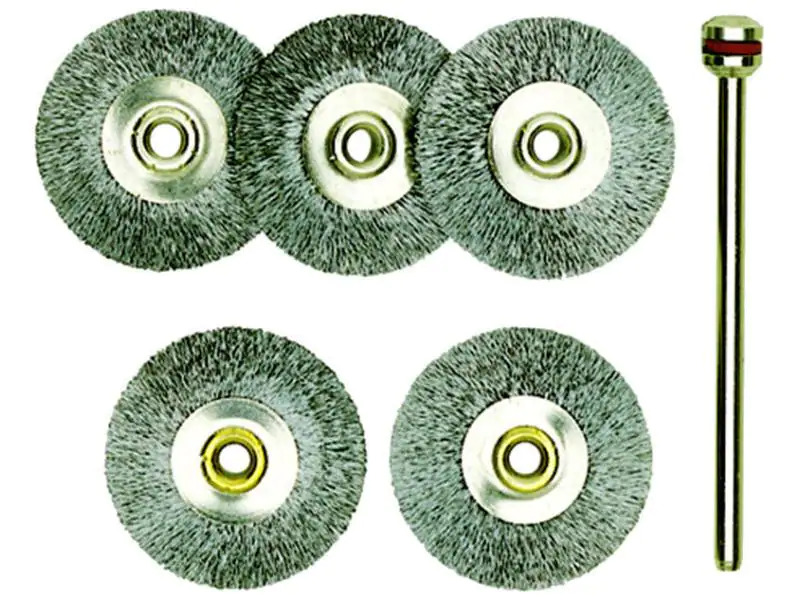 Proxxon Polierbürste 22 mm Stahl, radförmig, 5 Teile