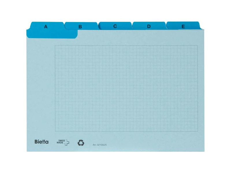 Biella Karteikarten A6, A-Z, 25-teilig, Blau