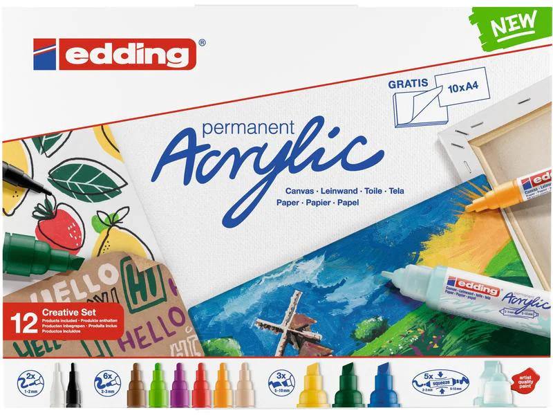 edding Acrylmarker Starter Set 12-teilig