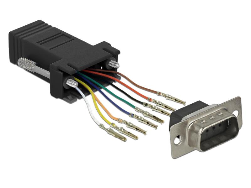 Delock Adapter RJ-45 - RS-232 DB9 (f-m) schwarz