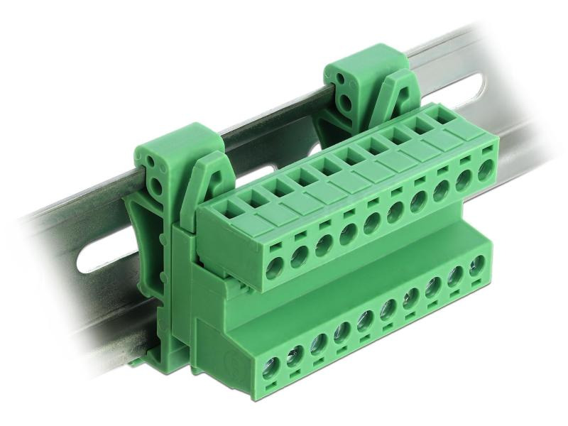 Delock Terminalblock 10 Pin, 5,08mm Rastermass gewinkelt