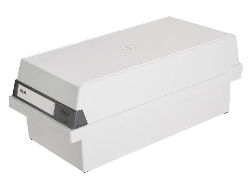 HAN Karteibox A6 Quer, 1300 Karten, Grau