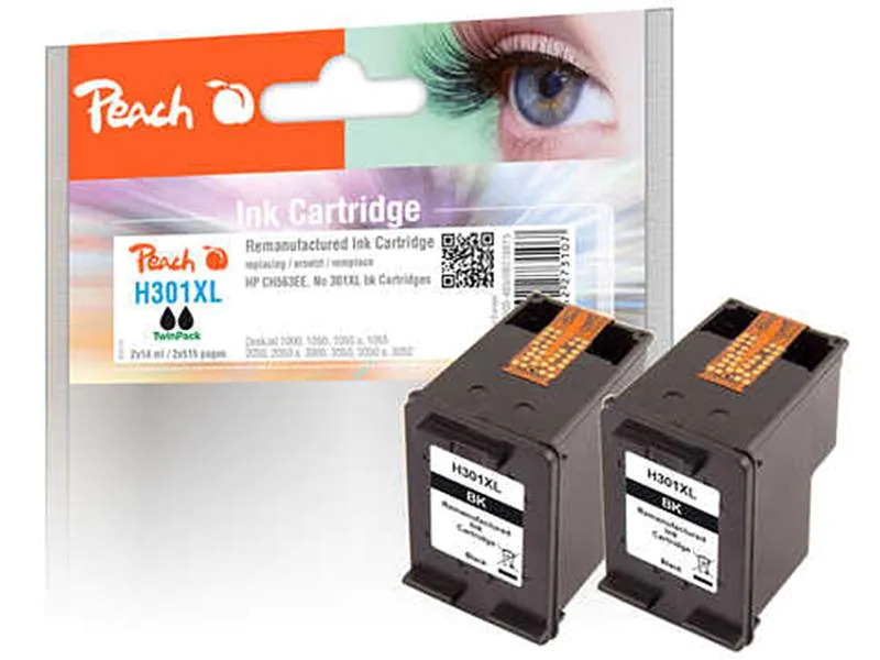 Peach Tinte HP Nr. 301XL (CH563EE) 2x Black