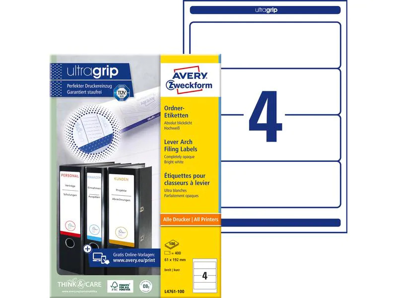 Avery Zweckform Ordneretiketten L4761-100 61 x 192 mm