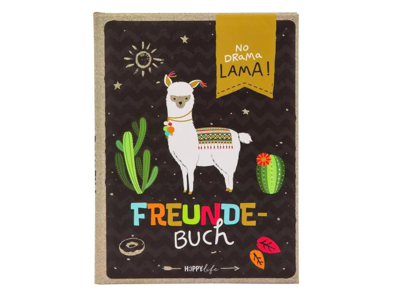 Goldbuch Freundebuch Lama