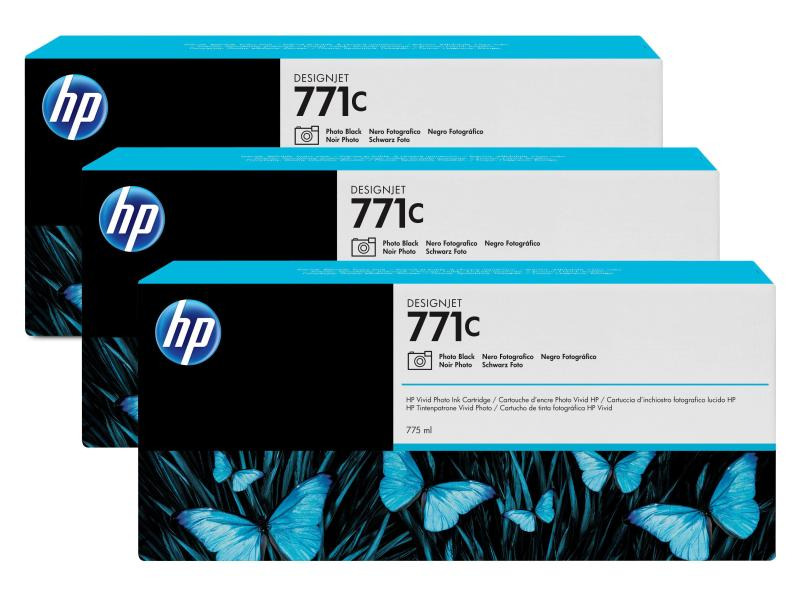 HP Tinte Nr. 771C (B6Y37A) Photo Black (3er-Pack)