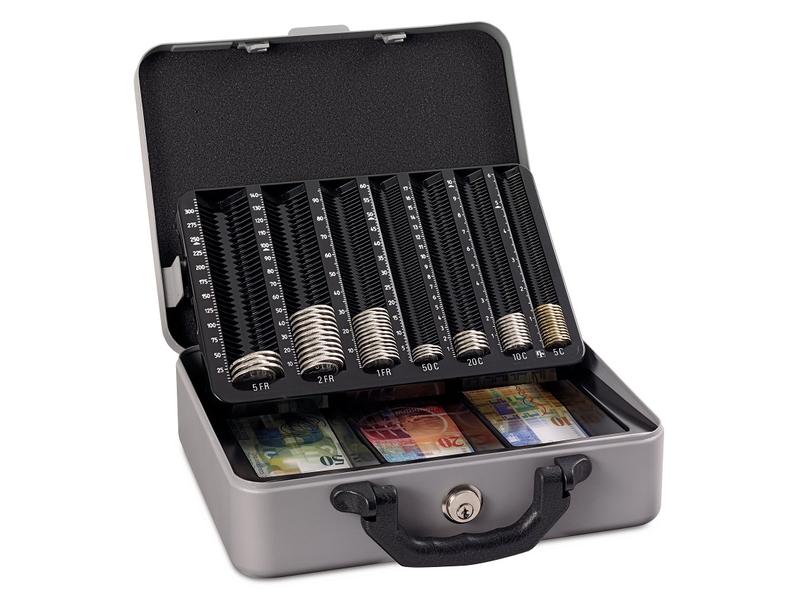 Robert Rieffel Geldkassette Moneta-Deluxe-Ch 30 x 24.2 x 10.2 cm, Grau