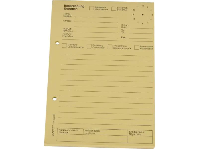 CONNECT Telefonblock A5 gelb