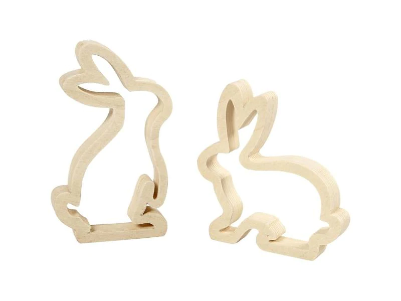 Creativ Company Holzhase Hellbraun, 2 Stück