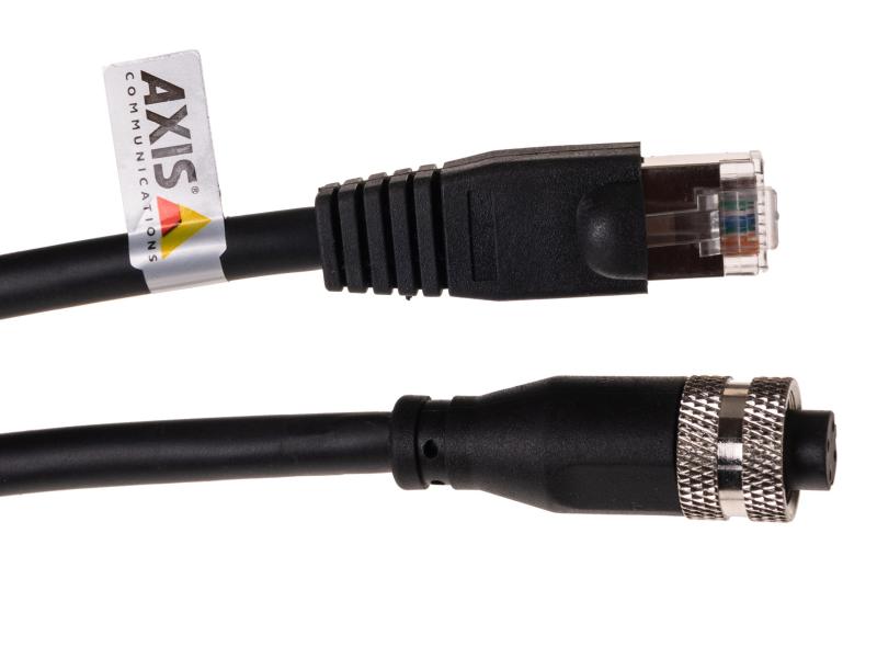 Axis Patchkabel M12(F) zu RJ45(M) Cat 5e, S/FTP, 0.5 m, Schwarz