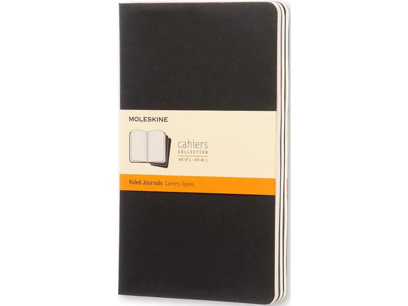 Moleskine Notizbuch A5 Liniert, Schwarz, 3-teilig