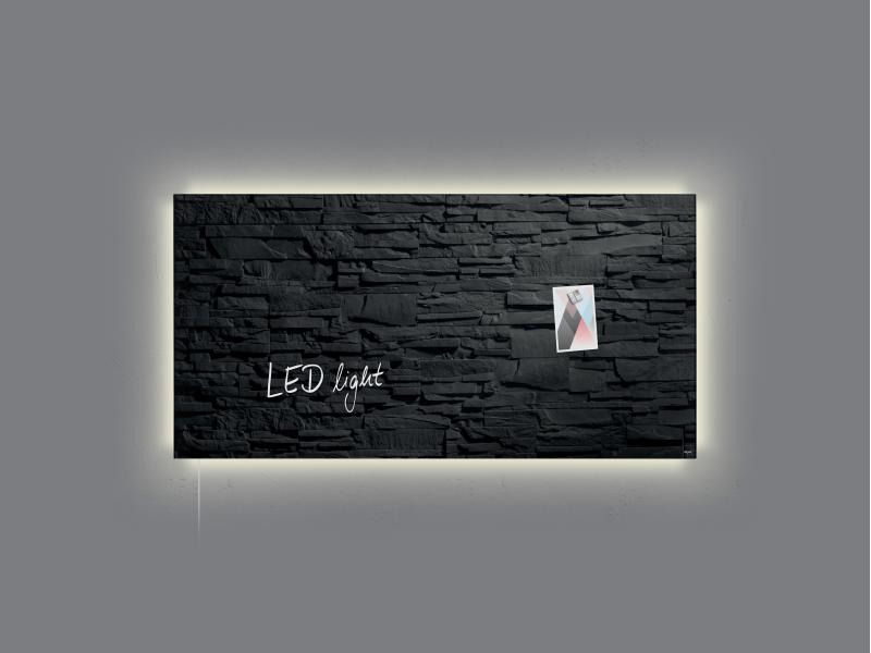 Sigel Glassboard LED artverum 91 cm x 46 cm, Schwarz