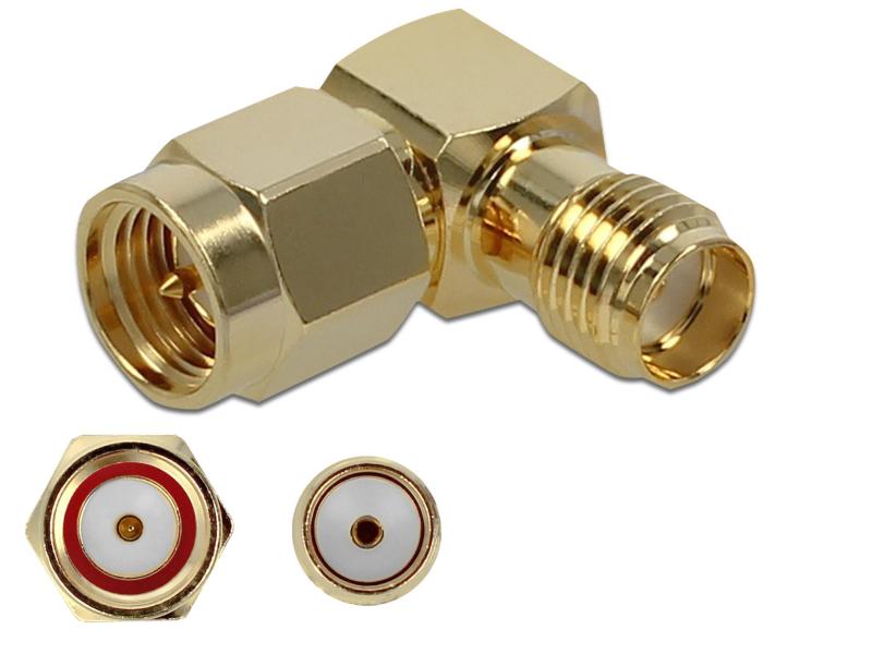 Delock Antennenadapter 90°, 10 GHz SMA Stecker (m) - SMA Buchse (f)