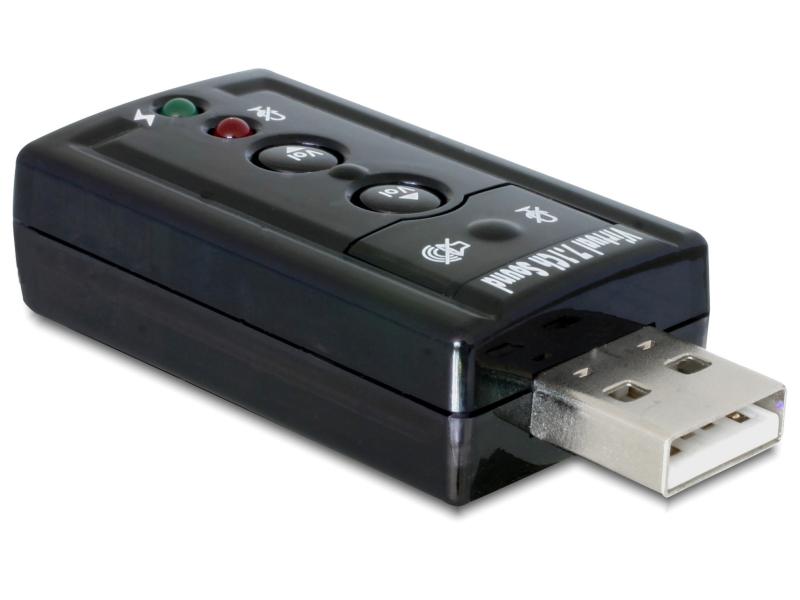 Delock Soundkarte USB2.0, Virtual 7.1, 24Bit/96Khz 3.5 mm In/Out