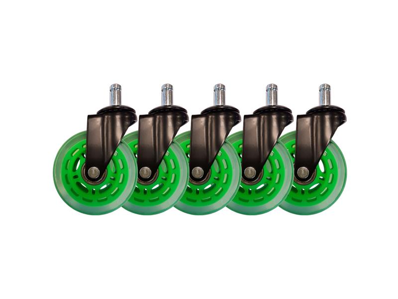 LC-Power Gaming Stuhlrollen 5er Set Grün