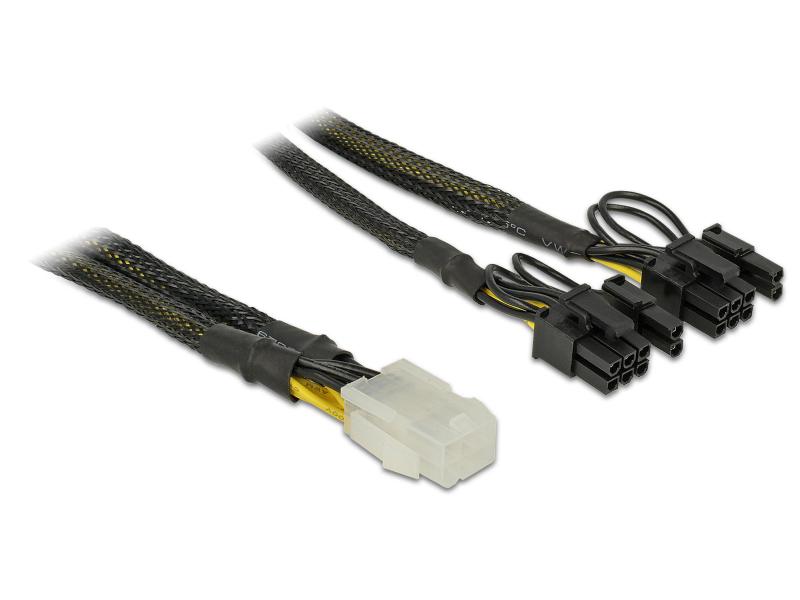 Delock Stromkabel 6Pin - 2x 6+2Pin 30 cm