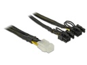 Delock Stromkabel 6Pin - 2x 6+2Pin 30 cm