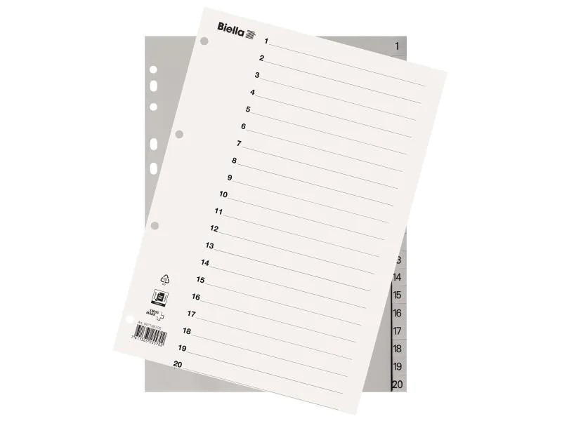 Biella Register A4 1-20 mit Indexblatt