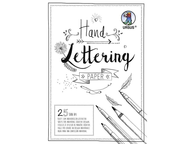 URSUS Zeichenblock Handlettering  A4, 200 g/m², 25 Blatt, Weiss
