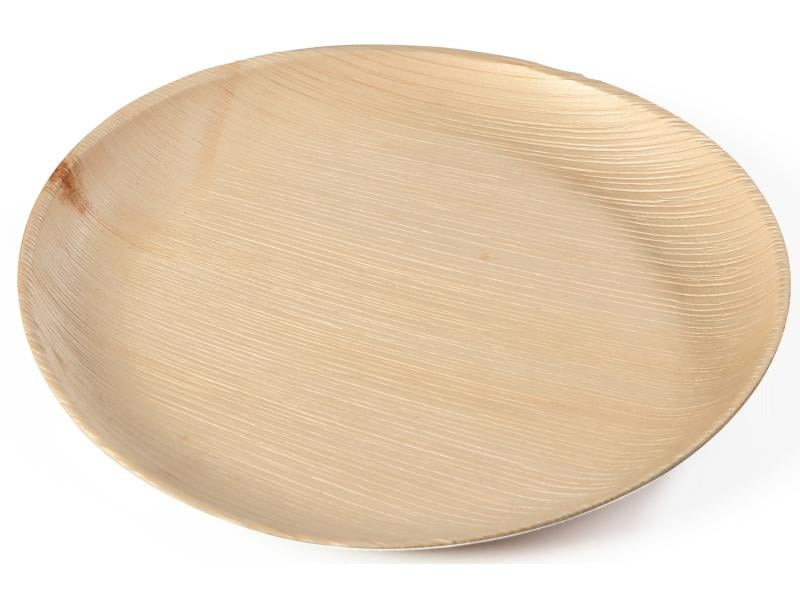 Sier Einwegteller Palm 18 cm, 20 Stück, Hellbraun