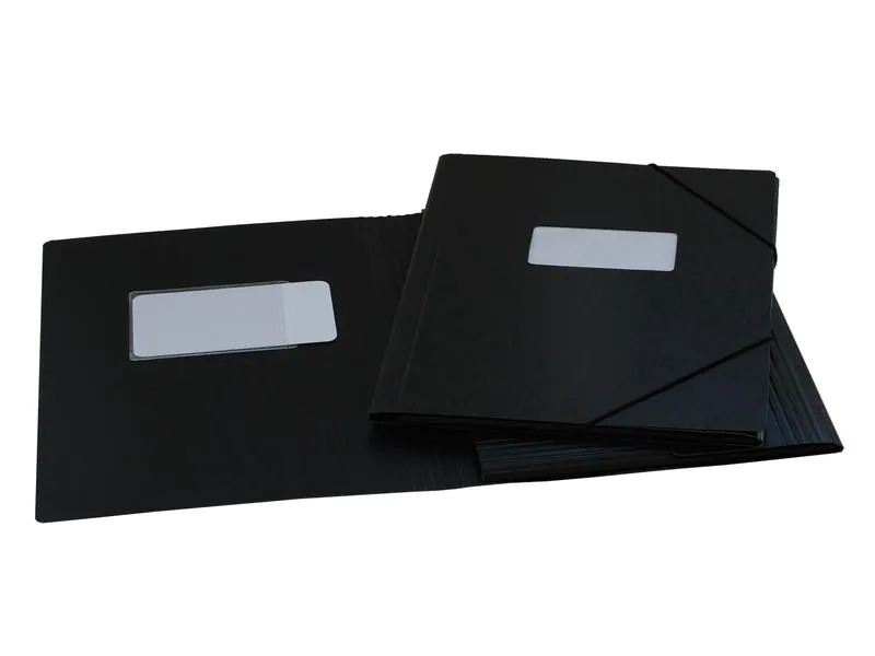 EROLA Gummibandmappe Pressspan A4 Schwarz