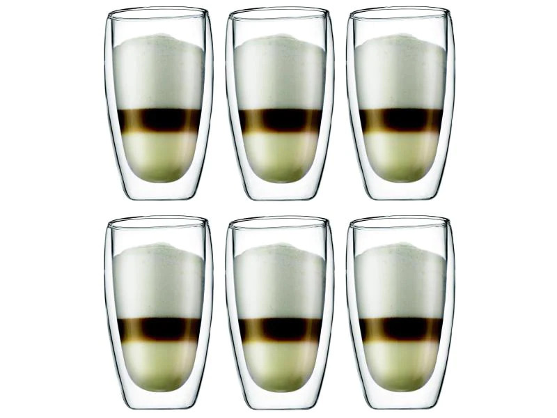 Bodum Thermobecher Pavina 450 ml, 6 Stück, Transparent