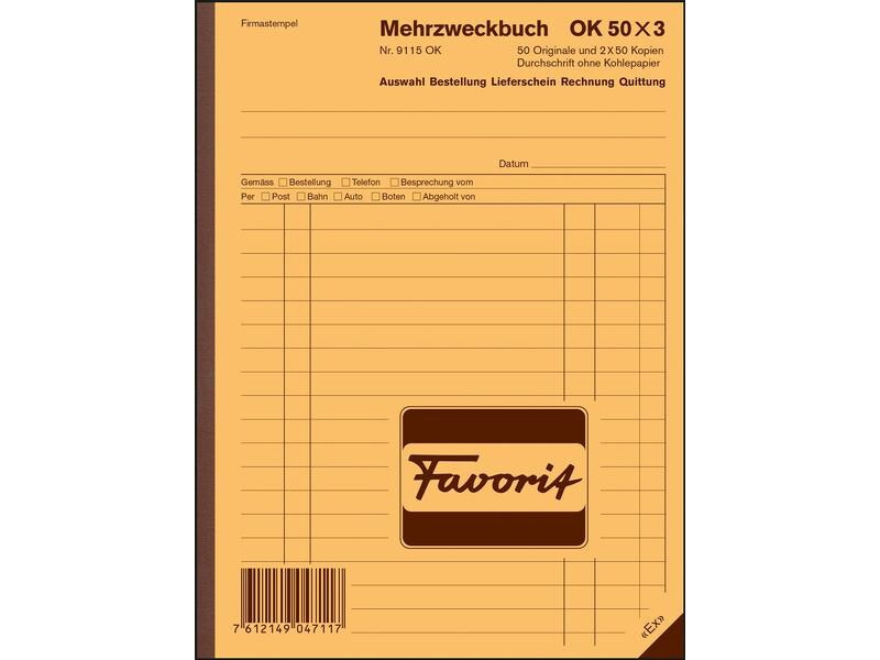 Favorit Durchschreibebuch A5 Mehrzweckbuch, Blau