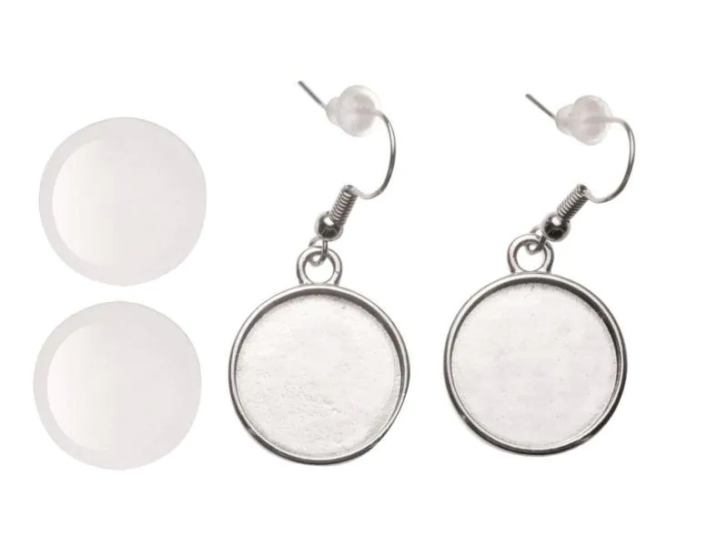 Glorex Ohrring Cabochon rund, 27 x 19 mm