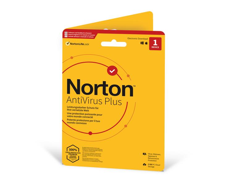 Norton Norton AntiVirus Plus Sleeve, 1yr, incl. 2 GB Cloud Speicher