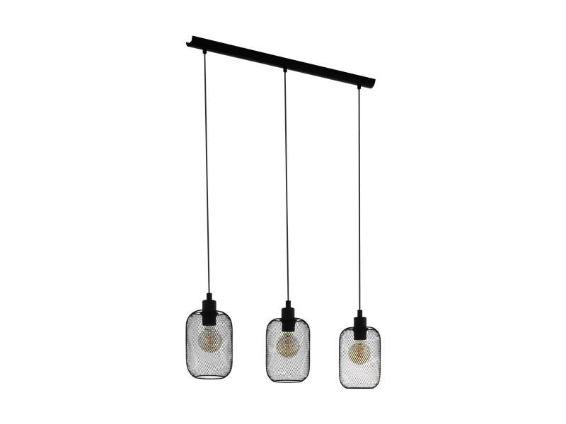 EGLO Leuchten Pendelleuchte WRINGTON 3x E27, Schwarz