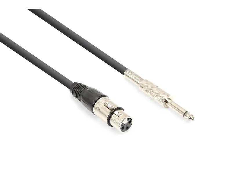 Vonyx XLR-Kabel XLRf-Klinke 6.3 1.5 m, Schwarz