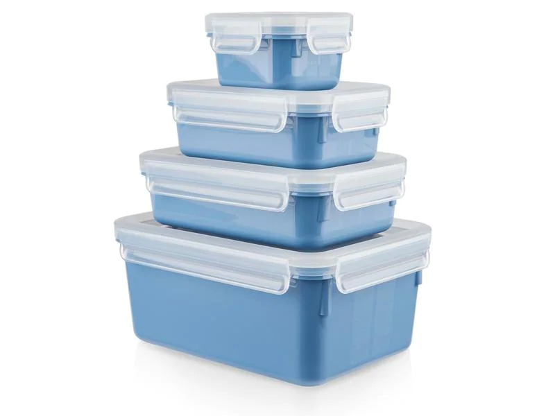 Emsa Vorratsbehälter Clip &amp; Close 4 Stück, 3.55 l, Blau