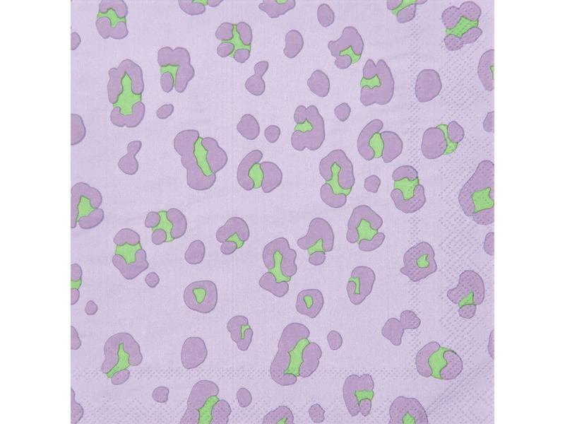 Rico Design Papierservietten Leo 33 cm x 33 cm, 20 Stück, Violette/Grün