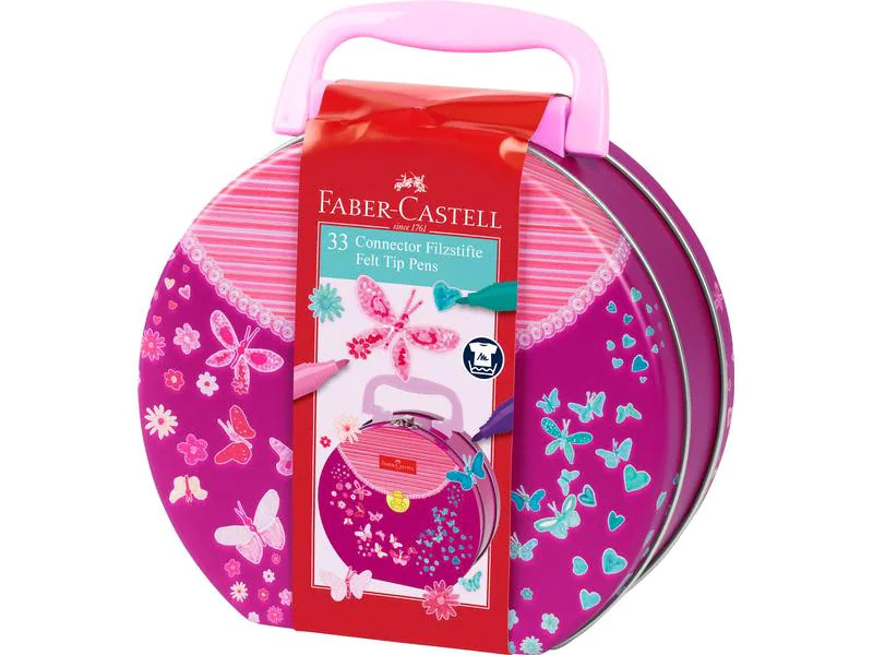 Faber-Castell Filzstift Connector Blau; Pink; Rot