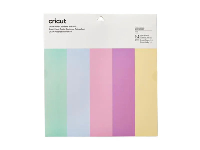 Cricut Stickerpapier Smart 30.5 x 30.5 cm, 10 Blatt, Pastellfarben