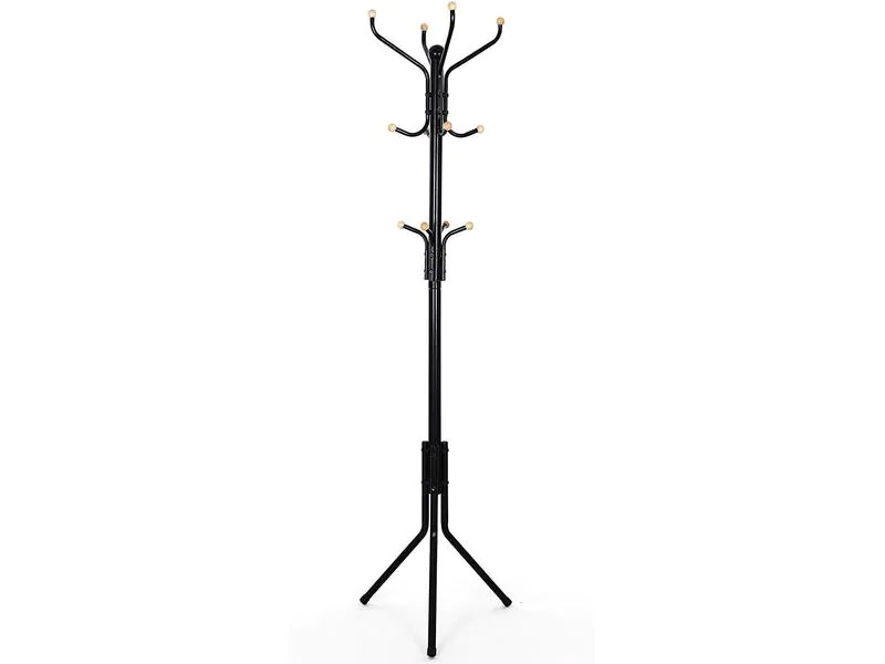 Songmics Garderobenständer 182 cm, Schwarz, Metall