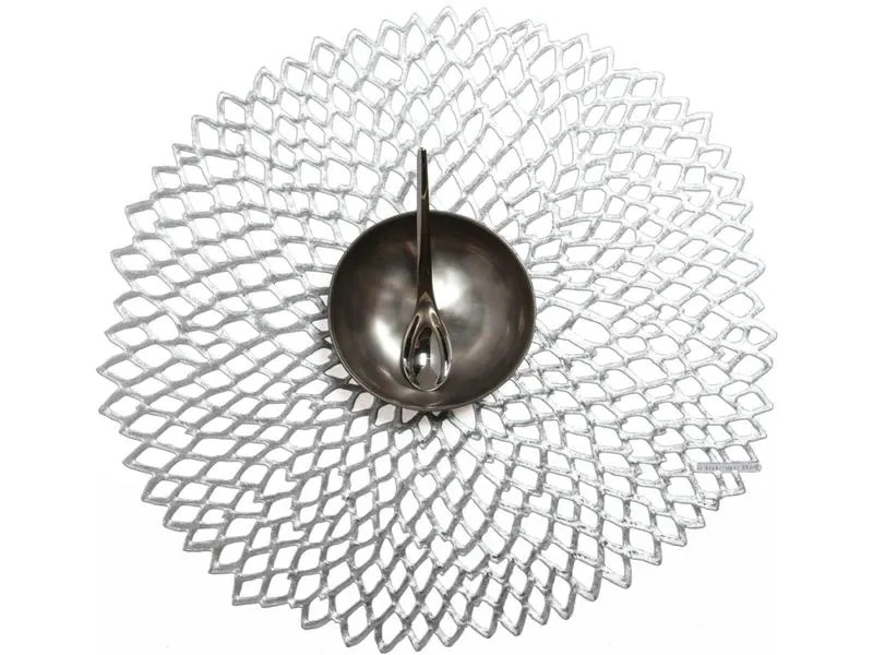Chilewich Tischset Dahlia 39 cm x 36 cm, Silber
