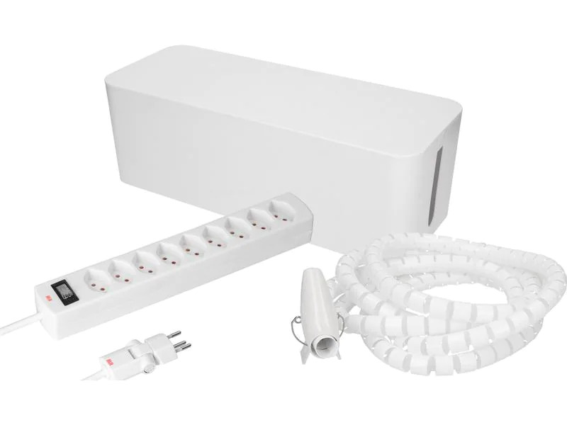 Max Hauri Kabelbox mit Steckerleiste 9x T13 Weiss