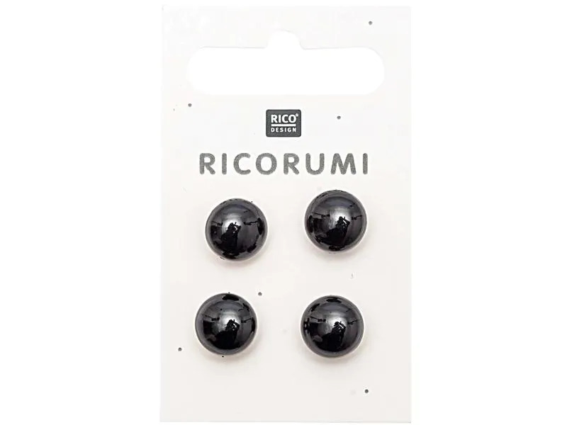 Rico Design Knopfaugen Braun-Schwarz 11 mm 4 Stück