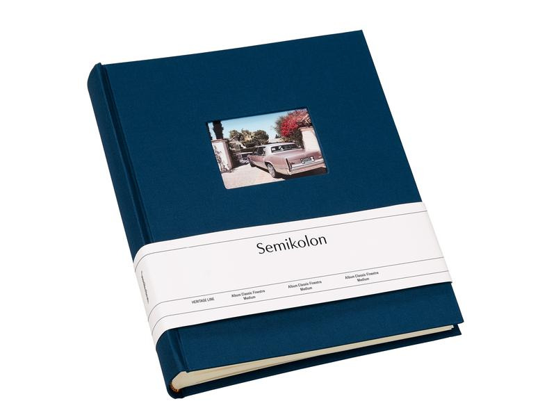 Semikolon Fotoalbum Finestra Medium Marineblau, 80 cremeweisse Seiten