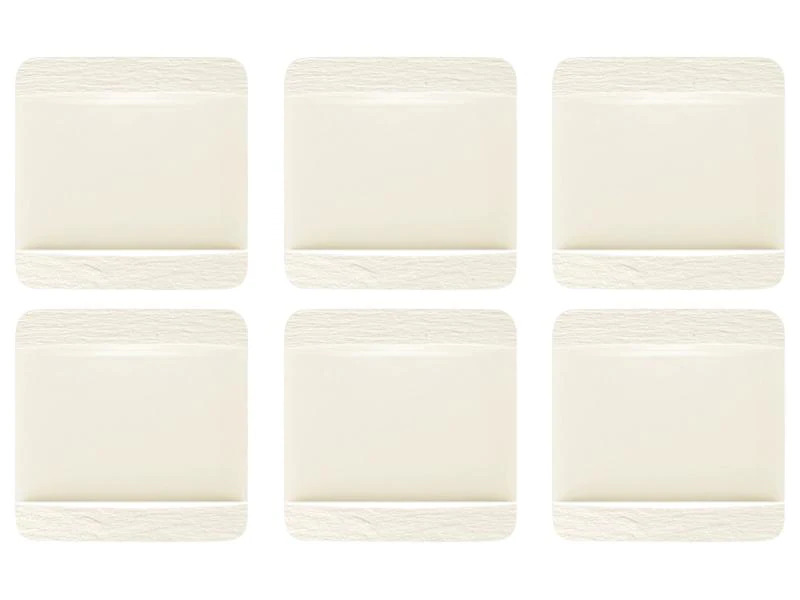 Villeroy &amp; Boch Speiseteller Manufacture Rock 6 Stück, Weiss