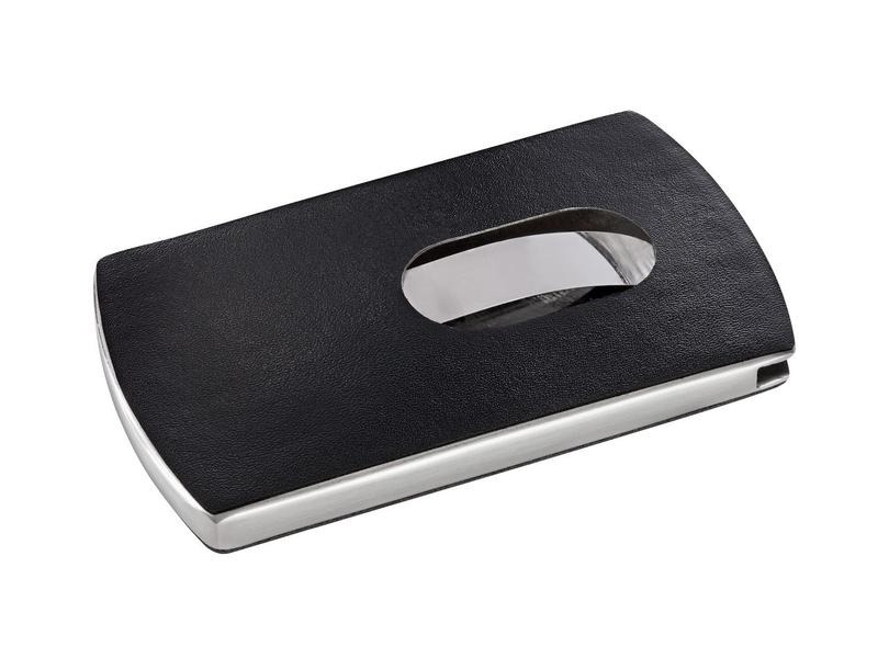 Sigel Visitenkartenetui  6 x 10.1 x 1.3 cm, Schwarz/Silber
